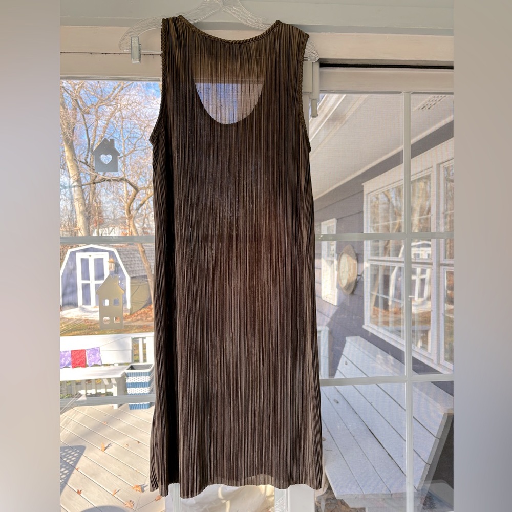 Pleated Metallic Shift Dress H&M